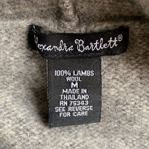 Alexandra‎ Bartlett 100% Lambswool Zip Cardigan Hoodie Sweater size medium - Picture 9 of 11